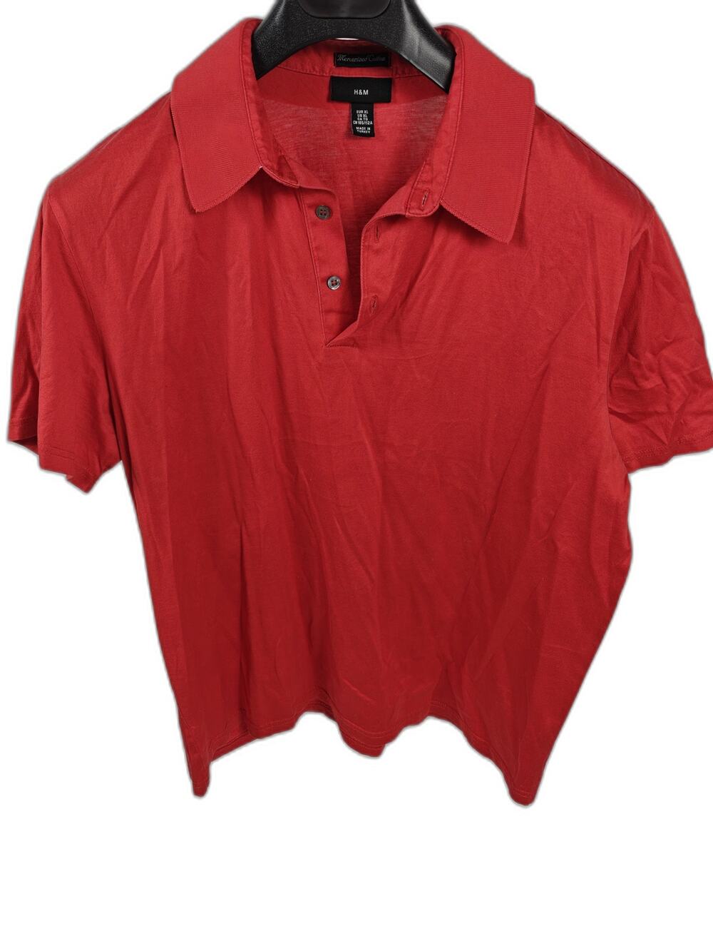 Men’s H&M Polo Shirt Red Mercerized Cotton Size XL